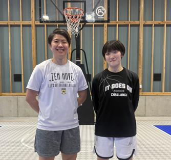 大学生バスケットボーラーとのトレーニング風景